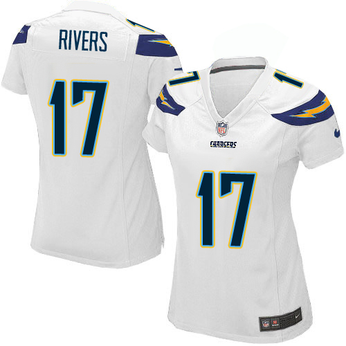 Women's Limited Philip Rivers Nike Jersey White Road - #17 NFL Los Angeles Chargers